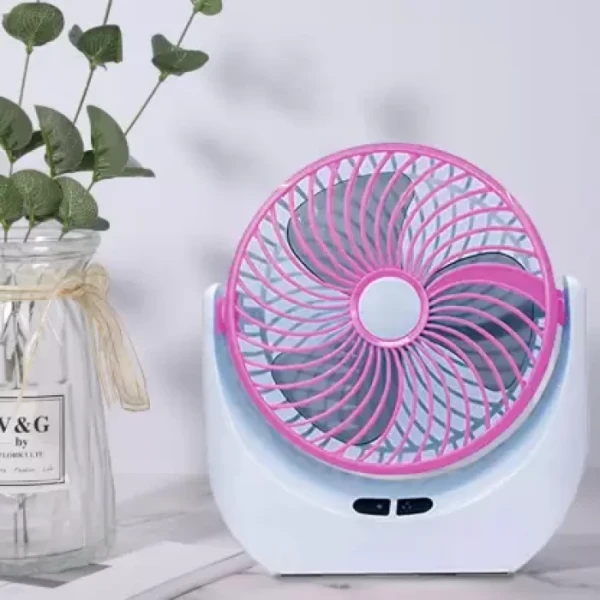 Table fan with LED light
